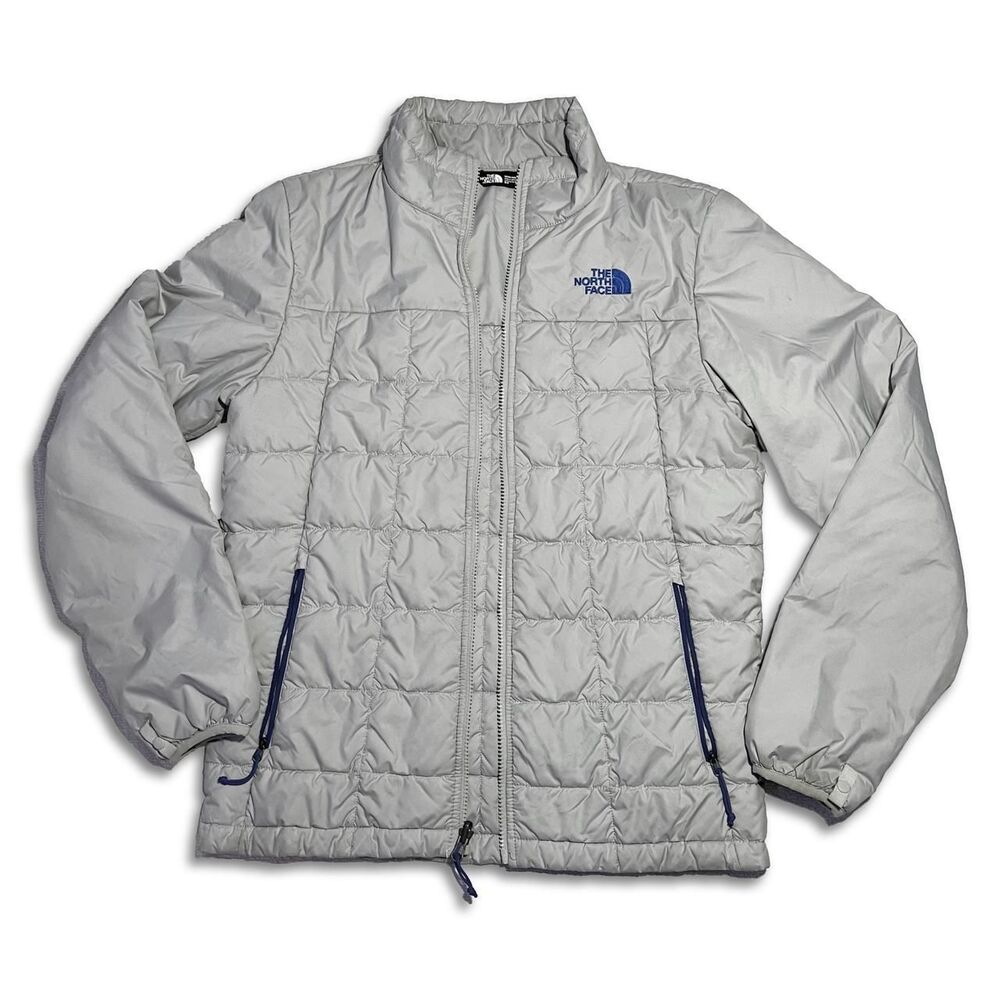 The North Face Puffer Jacket, grey and blue, unisex size small